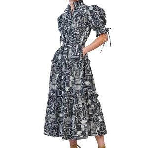 Hunter Bell Holloway Dress Black Chalk Line XS NWOT